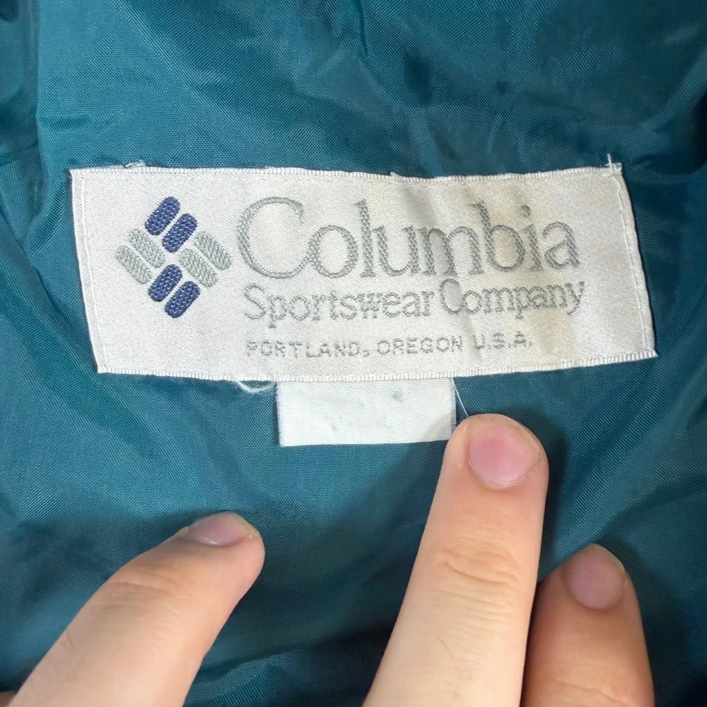 Vintage Columbia Sportswear Colorblock Jacket Purple Teal Black 90s Windbreaker